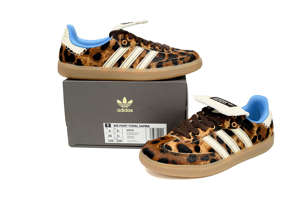 Adidas WB Pony Tonal Samba Brown Leopard Cream Blue Gum IE0578