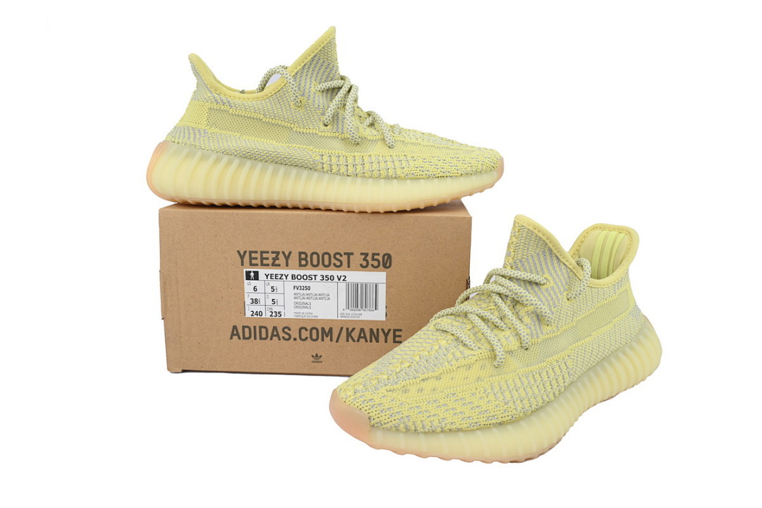 Adidas Yeezy Boost 350 V2 Lemon Yellow Light Yellow Sneakers FV3250 