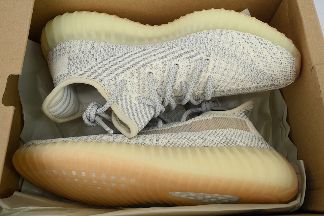 Adidas Yeezy Boost 350 V2 Cream Light Grey Beige Stripe Sneakers FV3254 