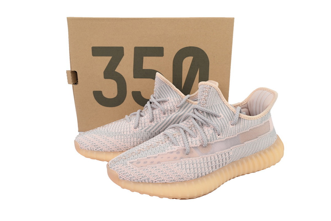 Adidas Yeezy Boost 350 V2 Synth Reflective Pink Grey Knit Sneakers FV5578 