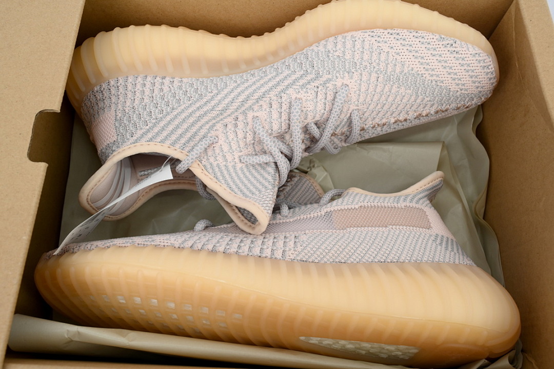 Adidas Yeezy Boost 350 V2 Synth Reflective Pink Grey Knit Sneakers FV5578 