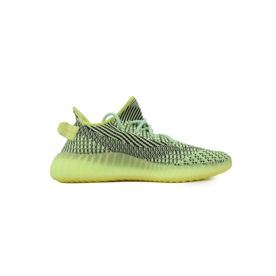 Yeezy Boost 350 V2 Neon Yellow Black Knit Running Shoes Unisex FW5191  02
