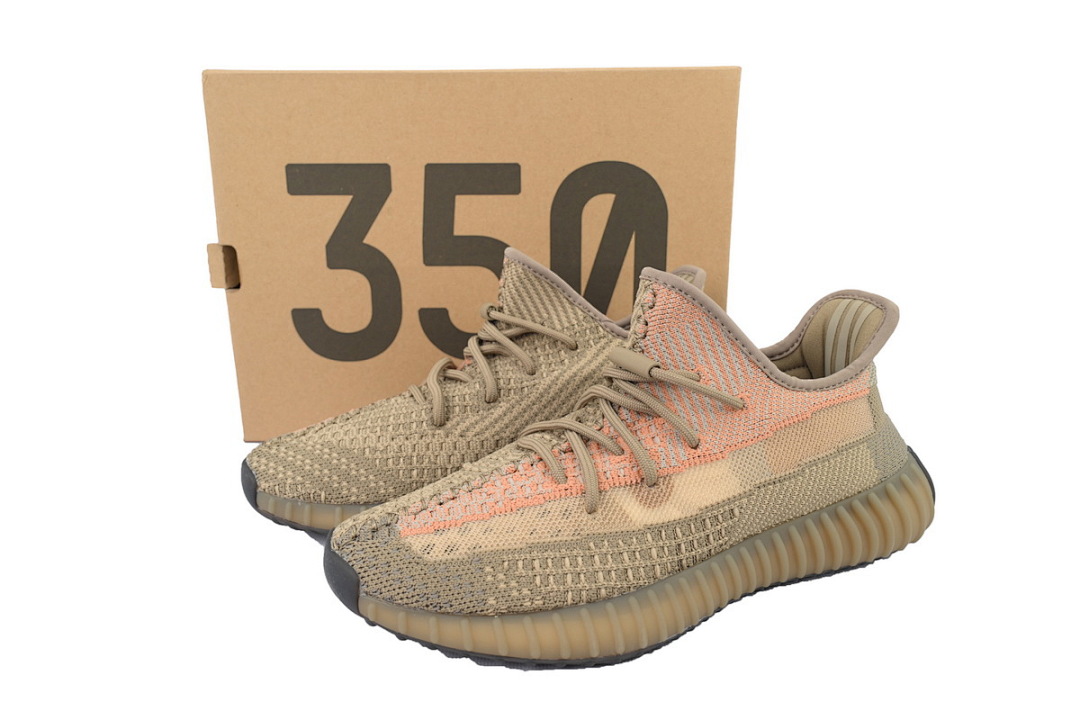Adidas Yeezy Boost 350 V2 Clay Beige Orange Primeknit Sneakers FZ5240