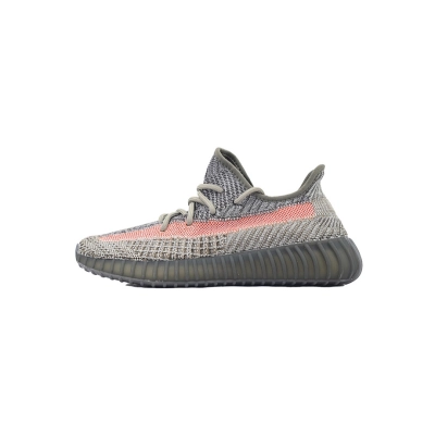 Yeezy Boost 350 V2 Grey Orange Stripe Running Shoes Unisex GW0089  01
