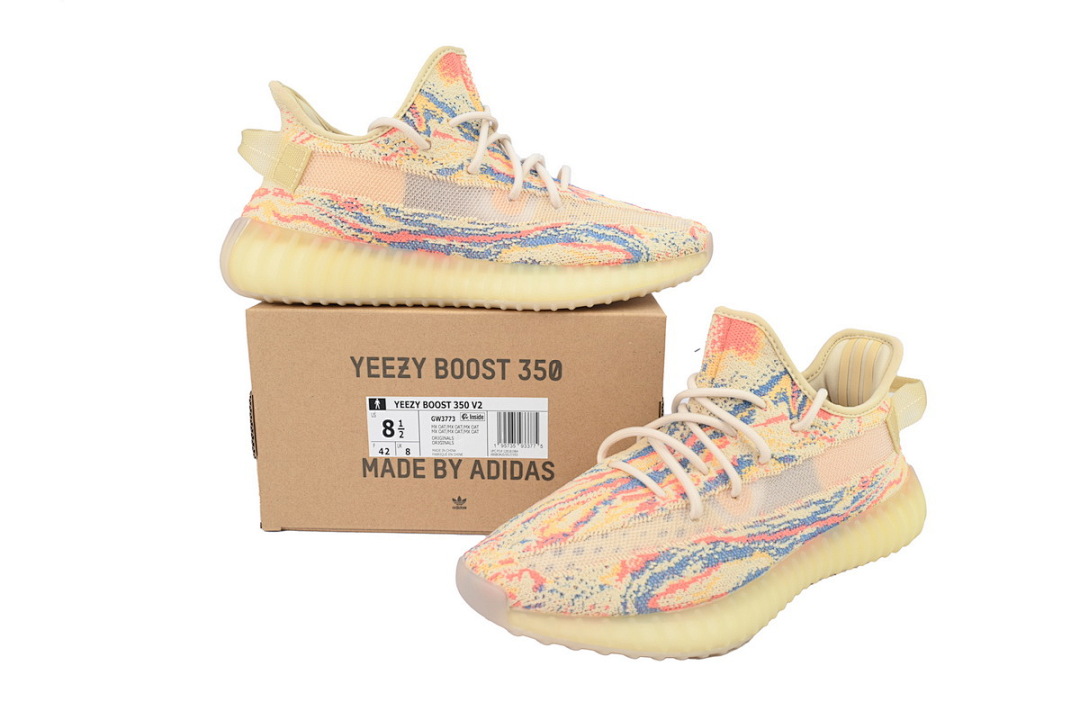 Adidas Yeezy Boost 350 V2 Multicolor Pastel Knit Sneakers Unisex Casual Running Shoes GW3773 