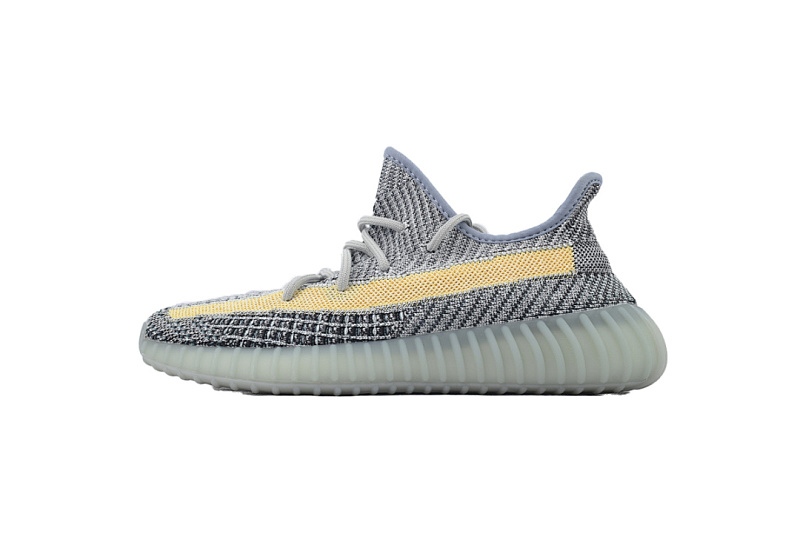 Adidas Yeezy Boost 350 V2 Grey Yellow Stripe Knit Sneakers Unisex Casual Running Shoes GY7657  