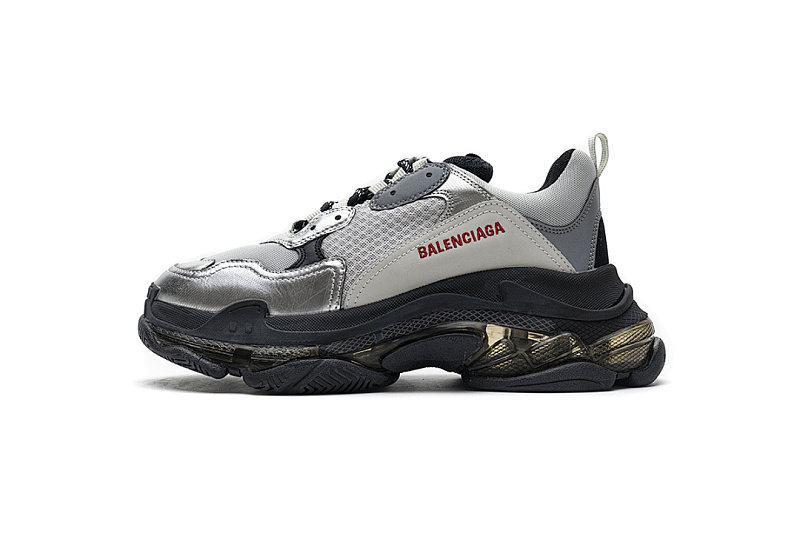 W09E1 7320 Balenciaga Triple S Black Silver