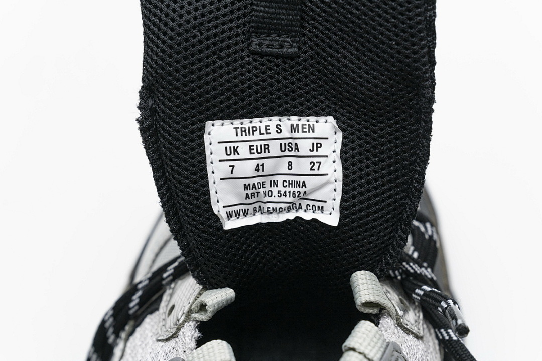 W09E1 7320 Balenciaga Triple S Black Silver