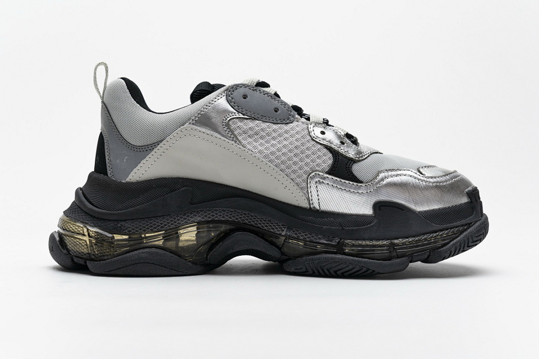 W09E1 7320 Balenciaga Triple S Black Silver