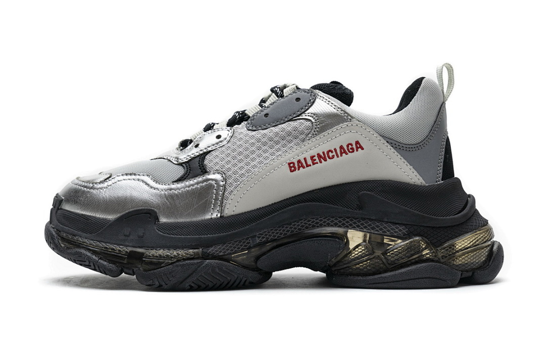 W09E1 7320 Balenciaga Triple S Black Silver