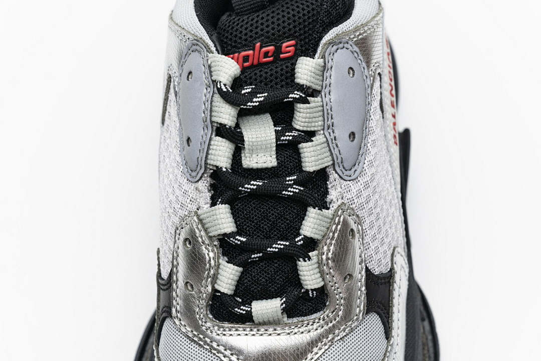 W09E1 7320 Balenciaga Triple S Black Silver