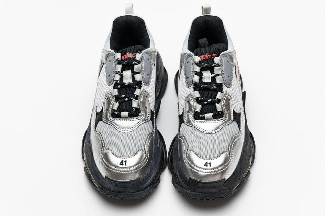 W09E1 7320 Balenciaga Triple S Black Silver