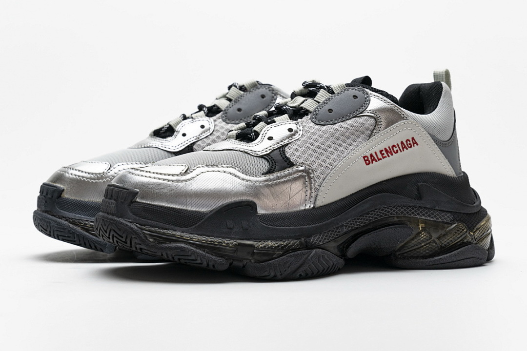 W09E1 7320 Balenciaga Triple S Black Silver