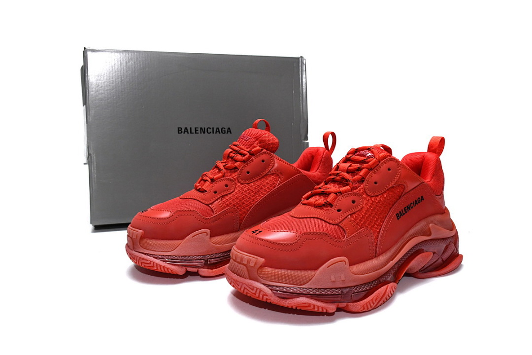W09O1 6500 Balenciaga Triple S Dark Red