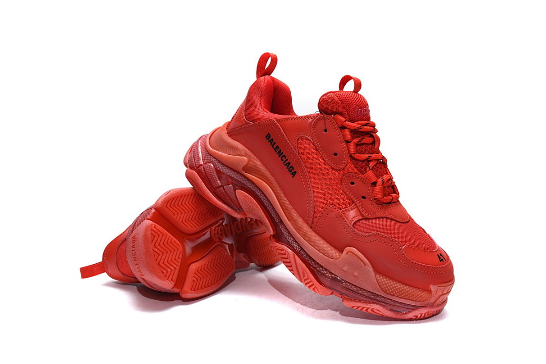 W09O1 6500 Balenciaga Triple S Dark Red