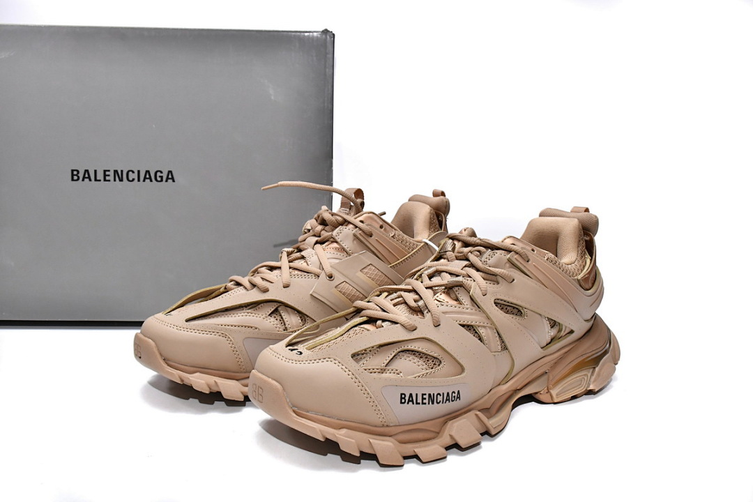 Zapatillas deportivas Balenciaga Track, color beige, marrón claro y negro, W1GB1 2154