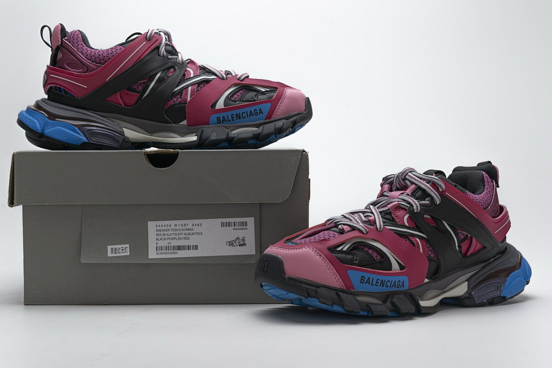 Balenciaga Track Open Negro, rojo violáceo y azul 542436 W1GB7 5482