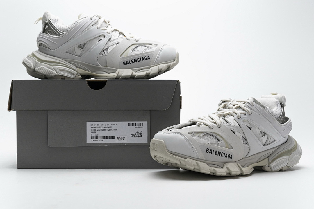 Zapatillas deportivas Balenciaga Track, blanco, gris y plateado, W1GB7 6509