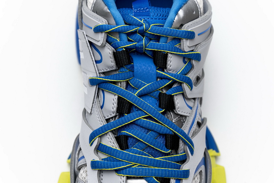 Baskets de sport Balenciaga, gris, bleu et jaune fluo, W1GB9 6509