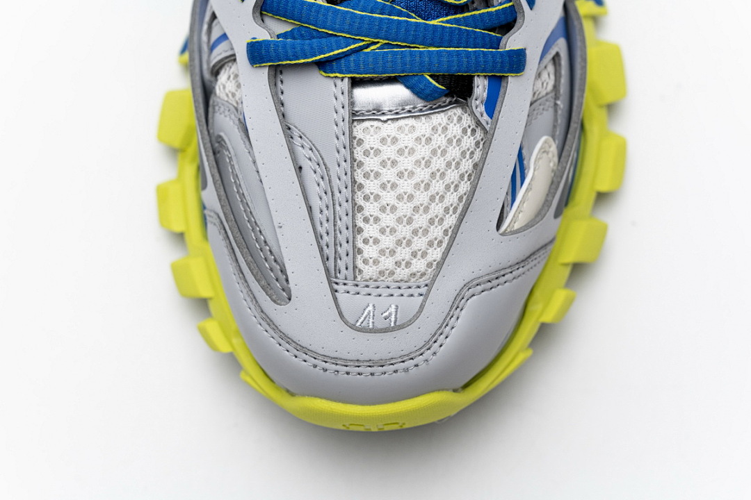 Baskets de sport Balenciaga, gris, bleu et jaune fluo, W1GB9 6509