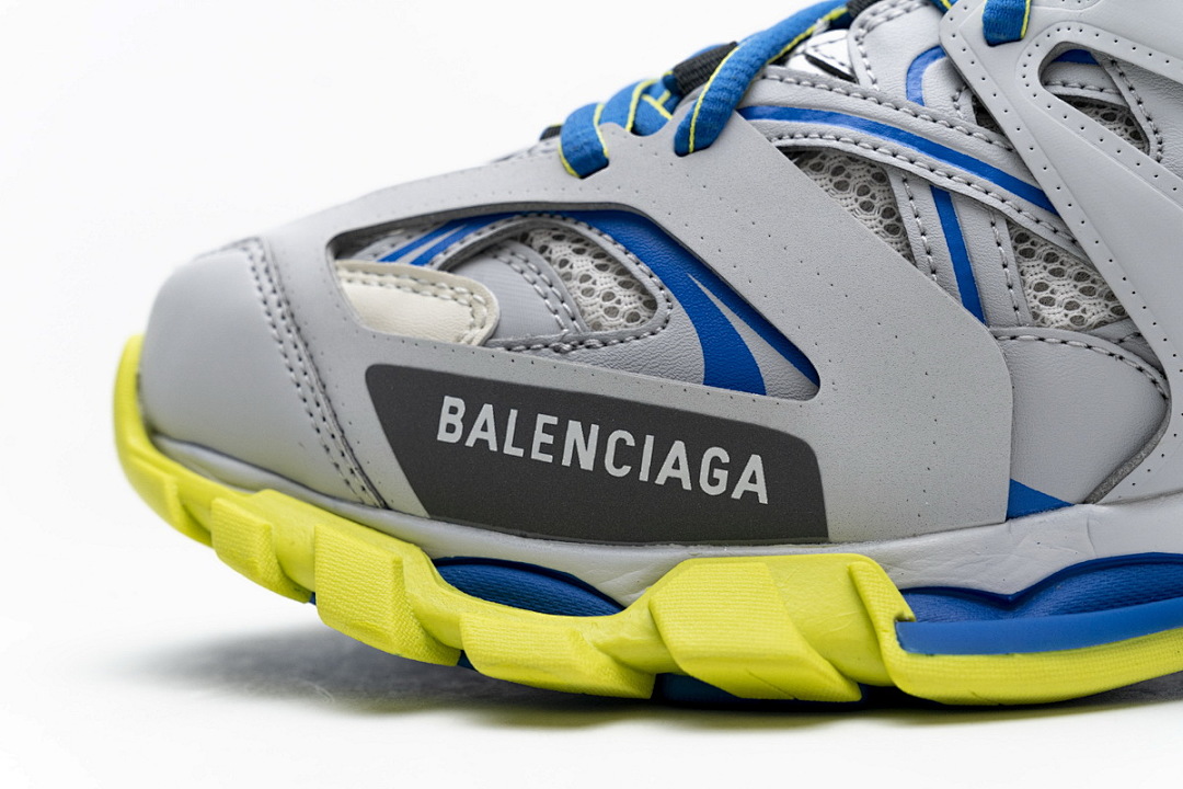 Baskets de sport Balenciaga, gris, bleu et jaune fluo, W1GB9 6509