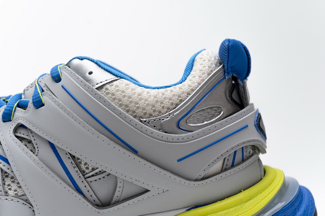 Baskets de sport Balenciaga, gris, bleu et jaune fluo, W1GB9 6509