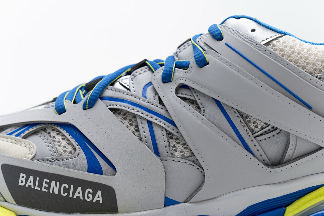 Baskets de sport Balenciaga, gris, bleu et jaune fluo, W1GB9 6509