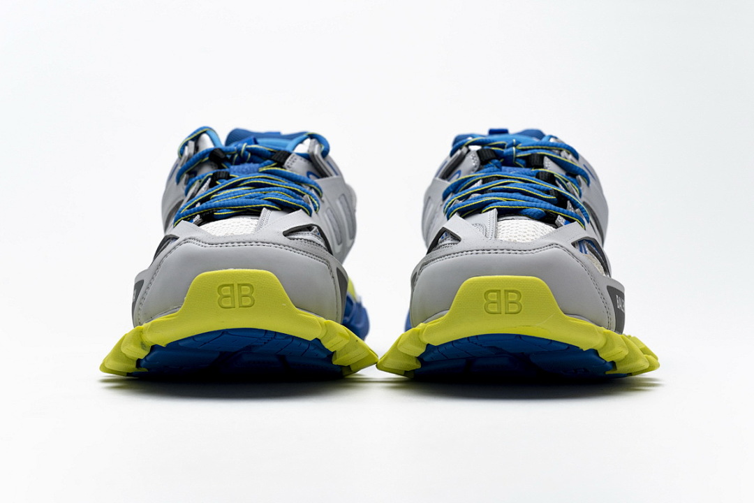 Baskets de sport Balenciaga, gris, bleu et jaune fluo, W1GB9 6509