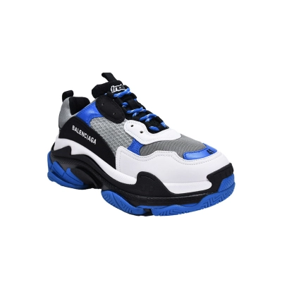 Balenciaga Triple S Negro, Blanco y Azul W2CA1 4124 02