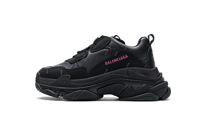  Balenciaga Triple S Letter Black Pink W2FA1 1022
