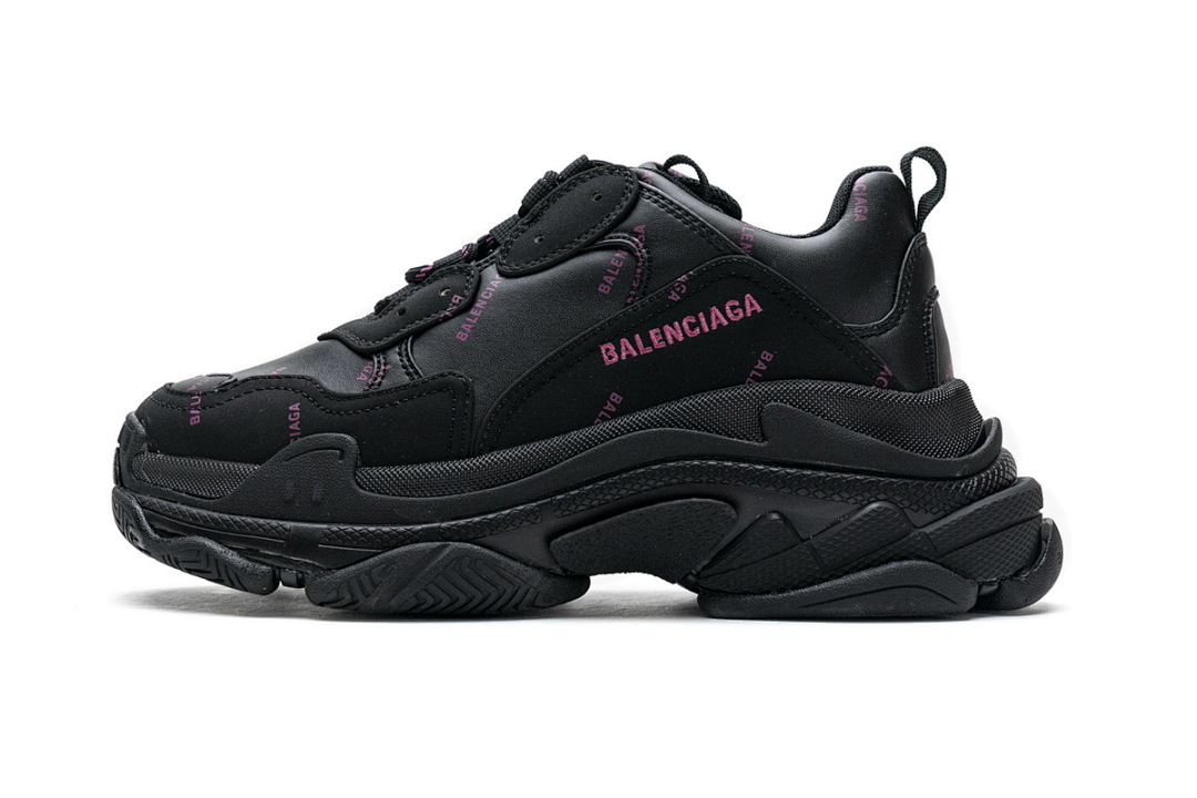  Balenciaga Triple S Letter Black Pink W2FA1 1022