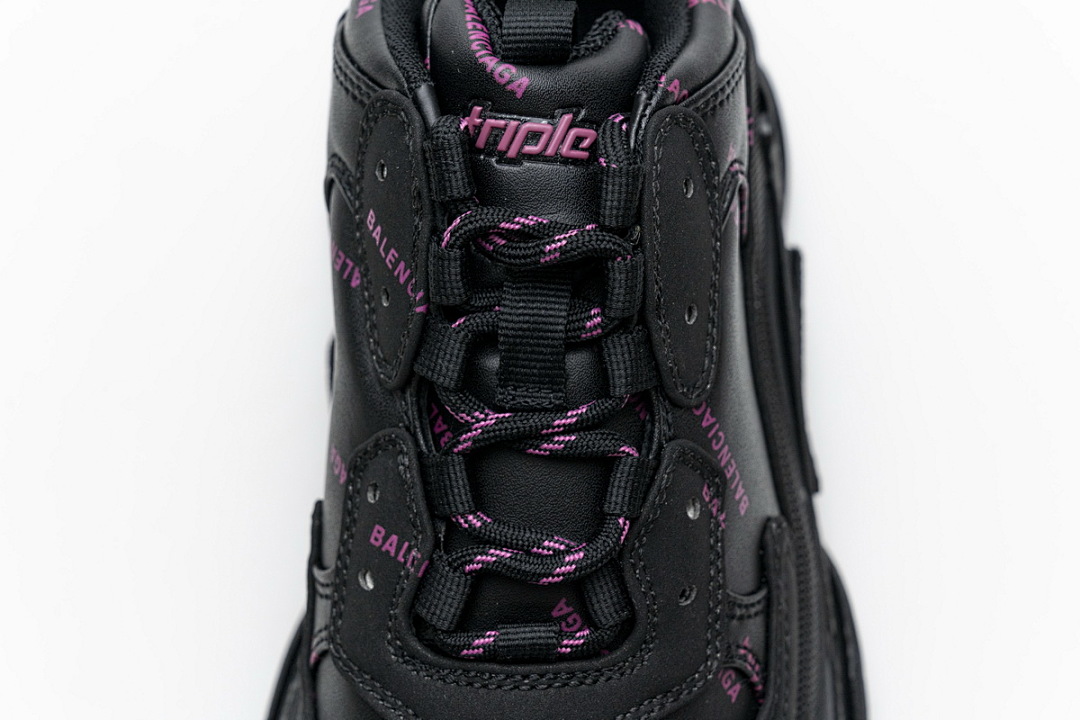  Balenciaga Triple S Letter Black Pink W2FA1 1022