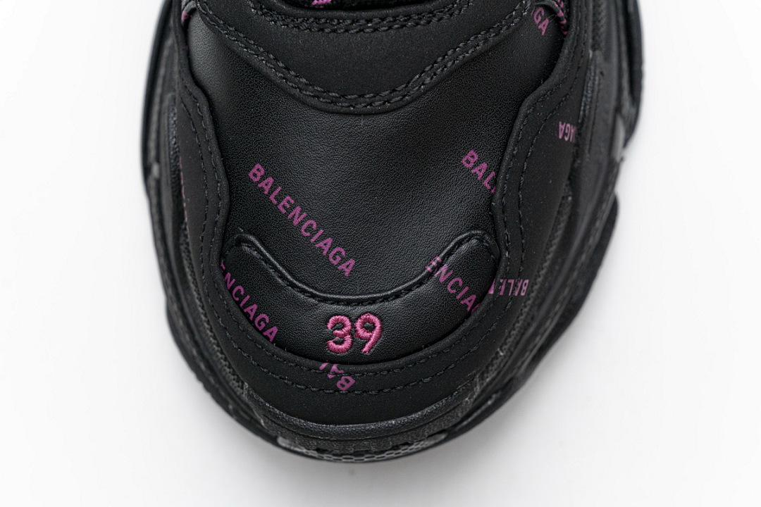  Balenciaga Triple S Letter Black Pink W2FA1 1022