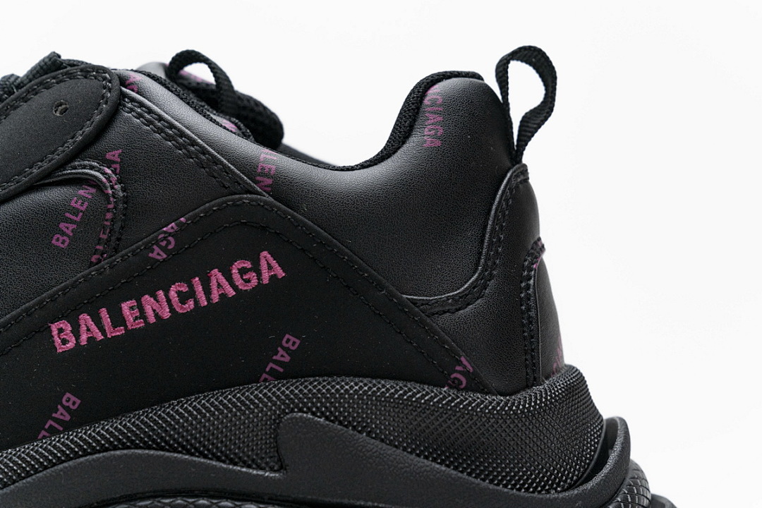  Balenciaga Triple S Letter Black Pink W2FA1 1022
