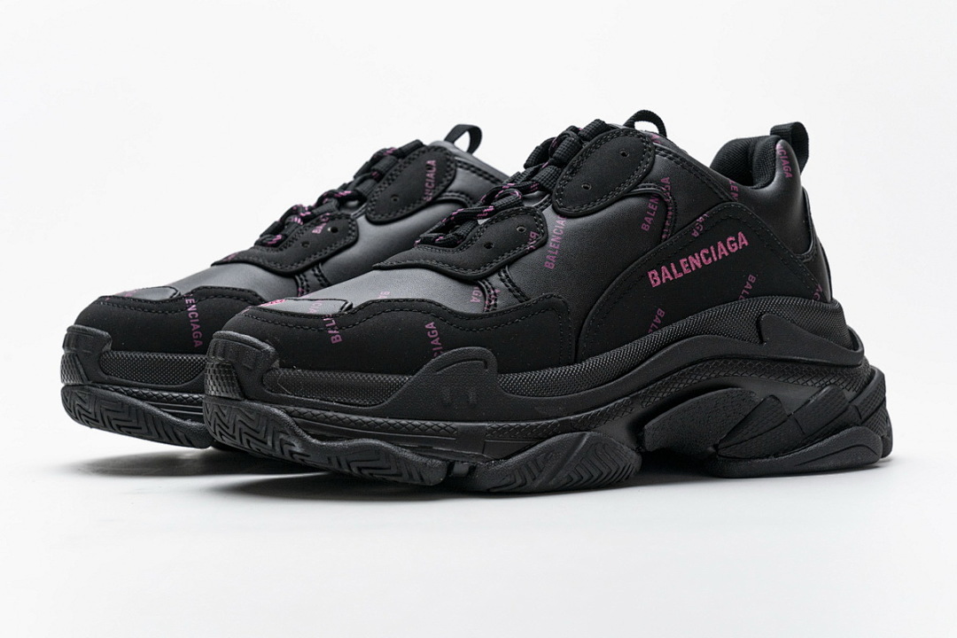  Balenciaga Triple S Letter Black Pink W2FA1 1022