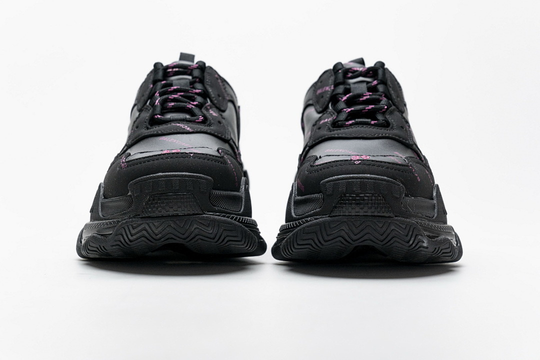  Balenciaga Triple S Letter Black Pink W2FA1 1022