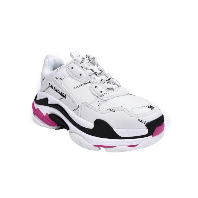 Balenciaga Triple S Letter White Rose Red W2FA4 9155  02
