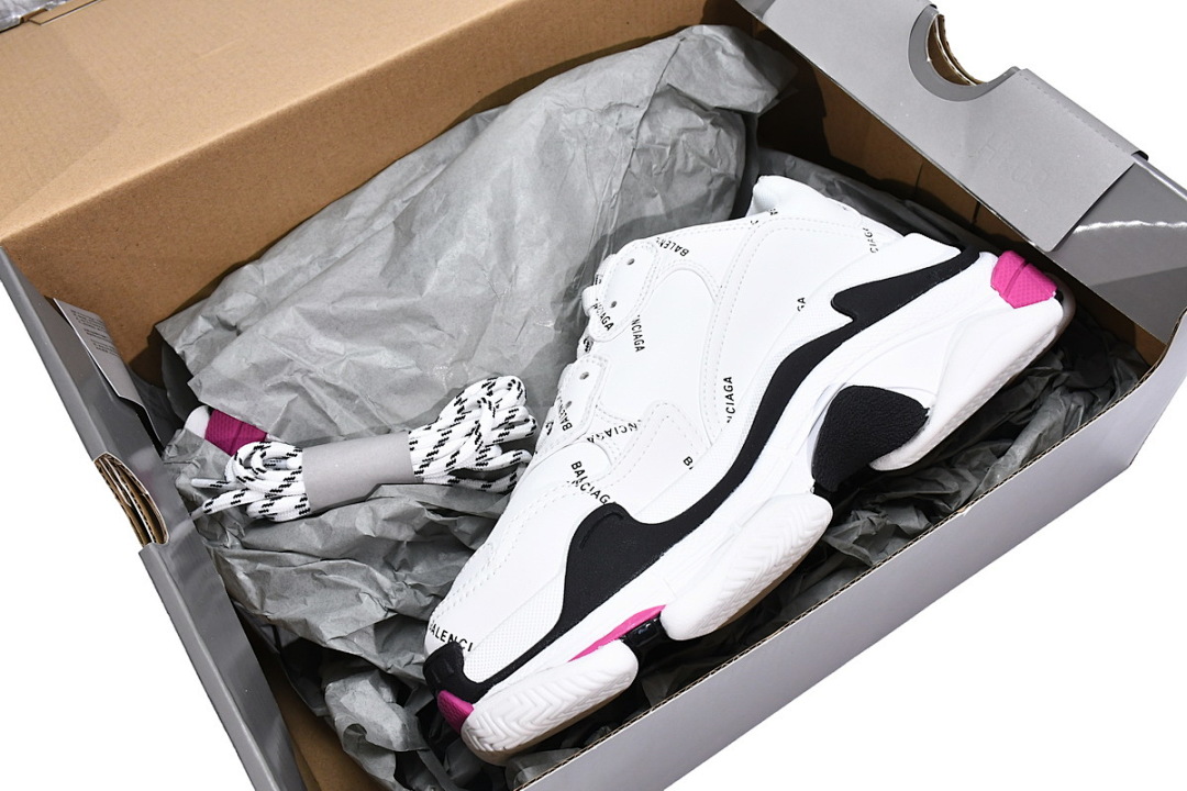  Balenciaga Triple S Letter White Rose Red W2FA4 9155 