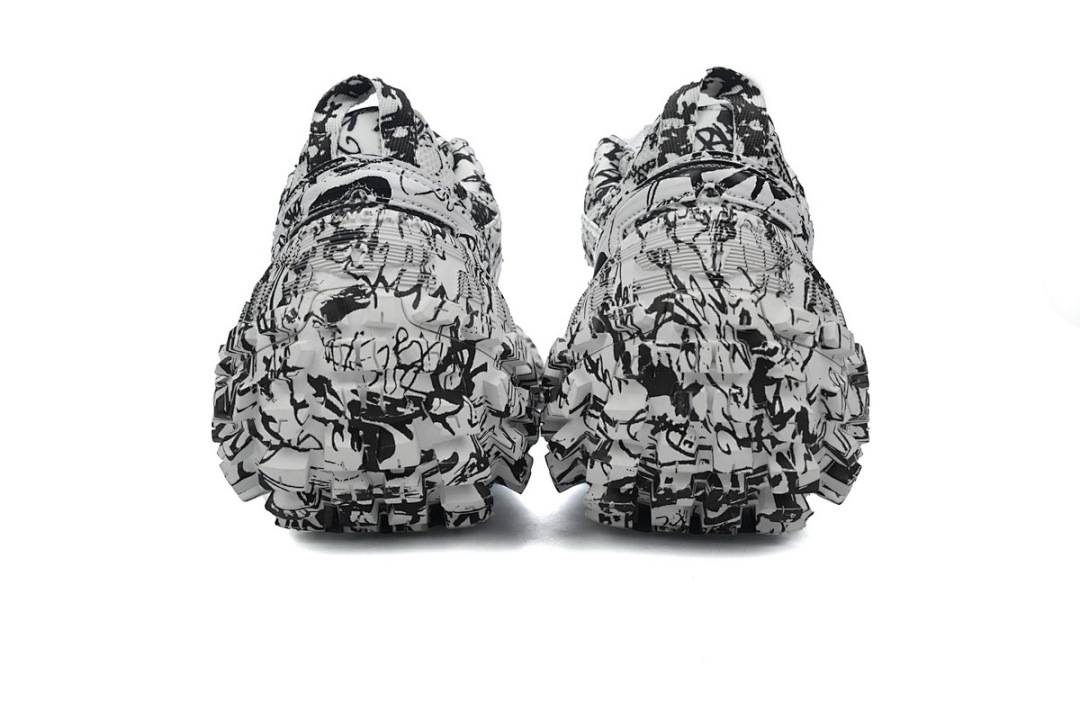 Zapatillas Balenciaga 10XL blancas y negras con estampado de grafitis W2RAM 9010