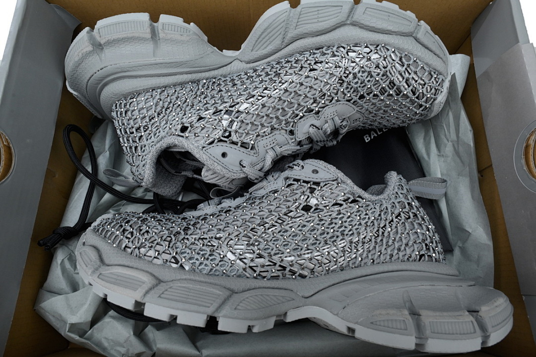 Balenciaga 3XL Grey Crystal Mesh Sneaker W3XFN 1210