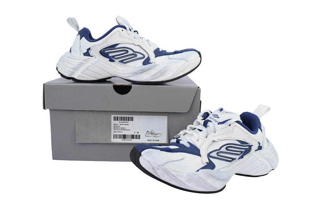 Zapatillas Balenciaga Monday blancas, azules, plateadas y negras WDWTS 4090