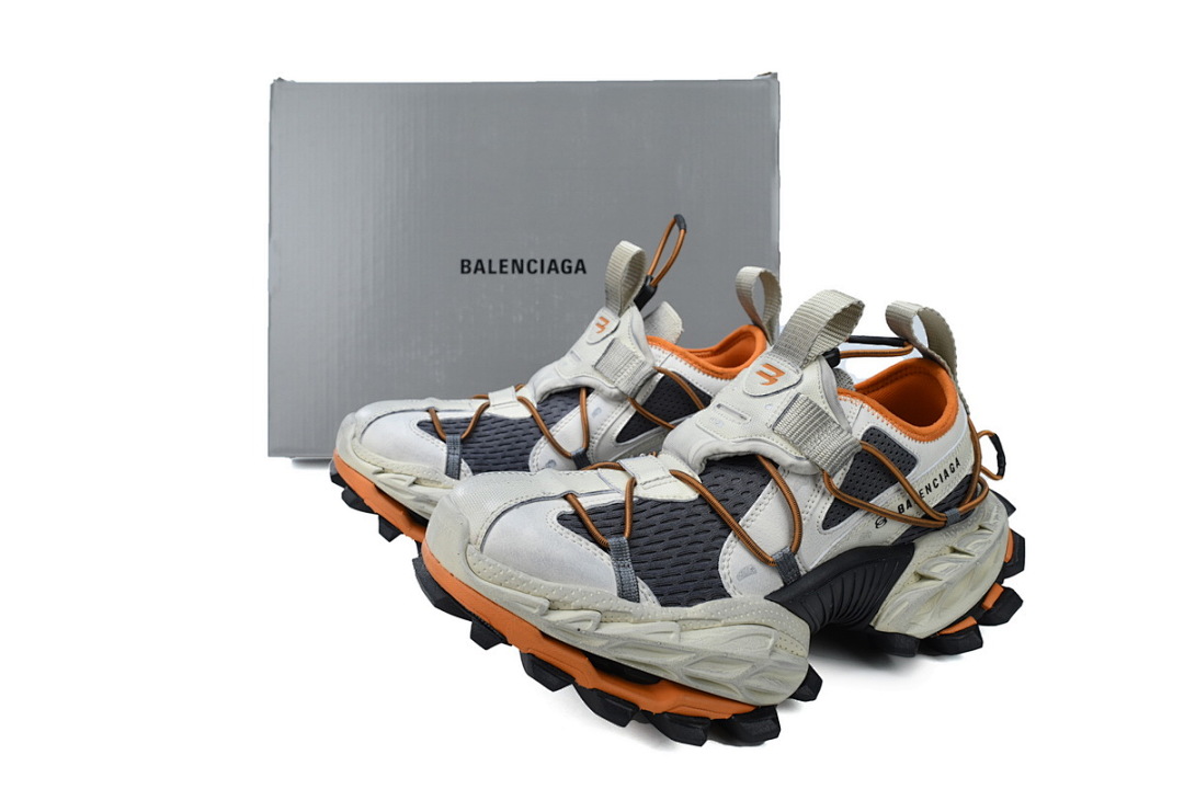 Zapatillas deportivas Balenciaga Track Hike, blanco, gris, naranja y negro, modelo WHIKE 2070