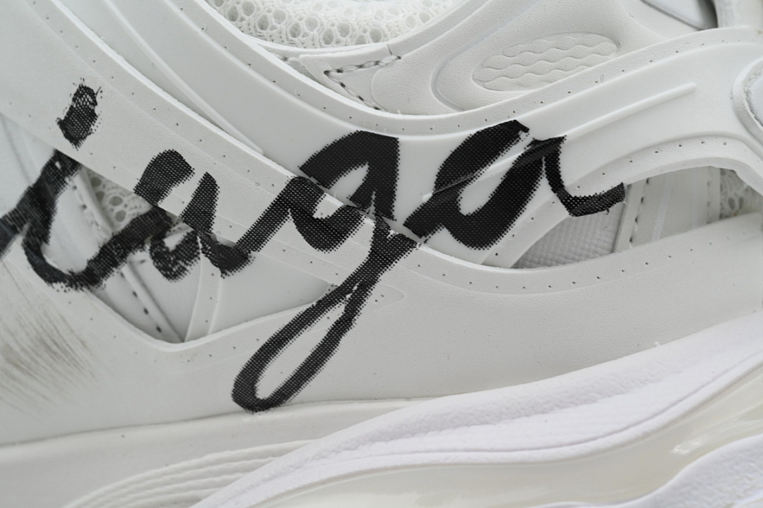 Baskets de sport Balenciaga, blanches et noires, motif graffiti, WTRHW 9010