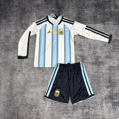 Kids long-sleeved 2026 Argentina home jersey, sizes 16-28 02
