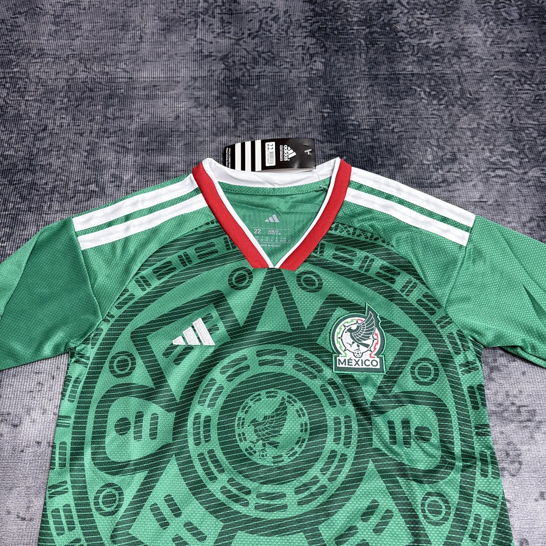 Kids long-sleeved 2026 Mexico home jersey Men's Size