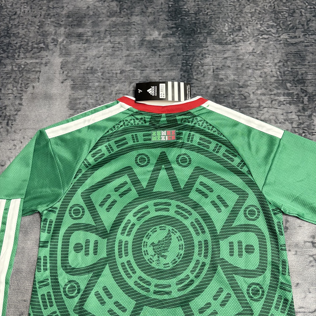 Kids long-sleeved 2026 Mexico home jersey Men's Size