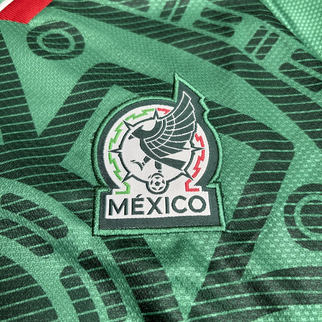 Kids long-sleeved 2026 Mexico home jersey Men's Size