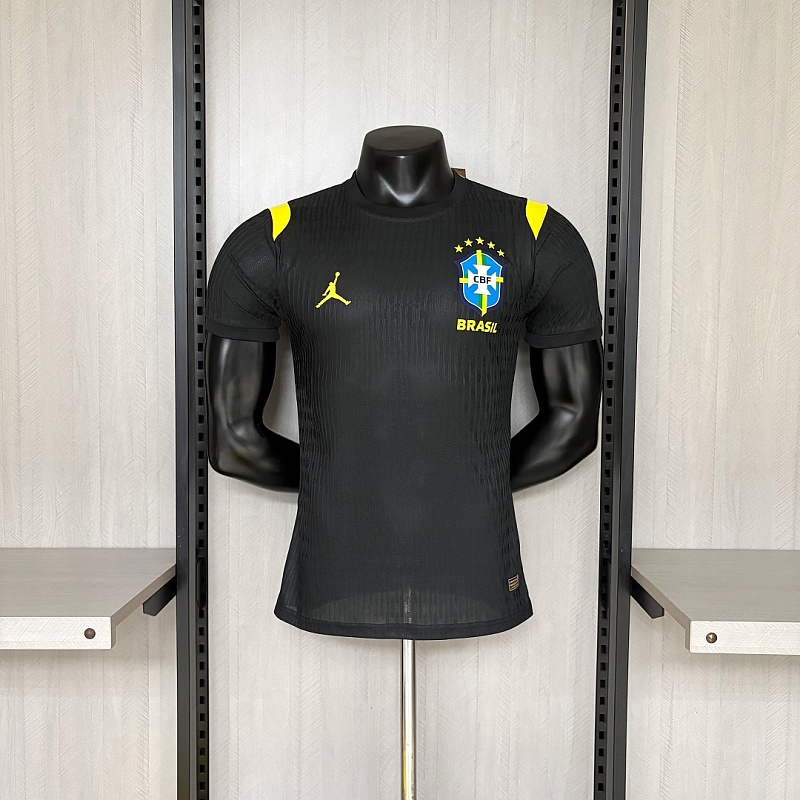 Player Version 2026 Brazil Training Kit Black Jersey S-XXL