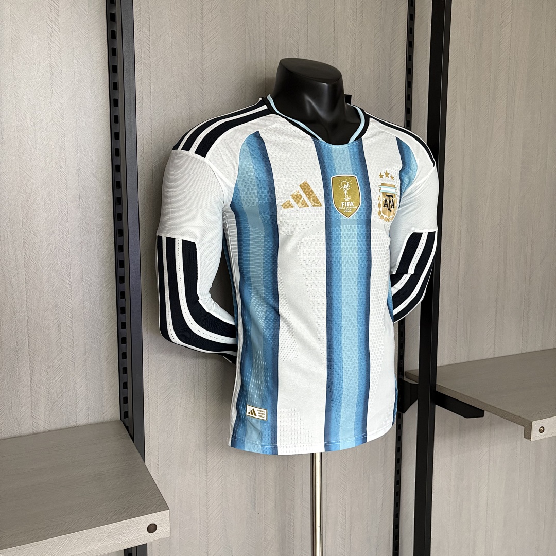 Player version long-sleeved 2026 Argentina home jersey S-XXXXL