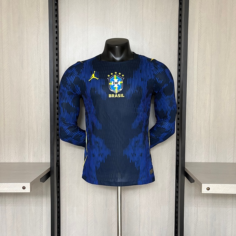 Player version long-sleeved 2026 Brazil Away Jersey S-XXXXL